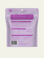 Back of Dog Treat Naturals Mobility Support Postbiotic Dog Treats bag showing ingredients and feeding guidelines