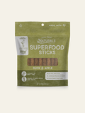 Front of the Duck & Apple Superfood Sticks bag from Dog Treat Naturals
