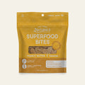 Front of the Peanut Butter & Banana Superfood Bites bag from Dog Treat Naturals