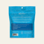 Back of the Peanut Butter & Blueberry Superfood Bites bag showing feeding guidelines