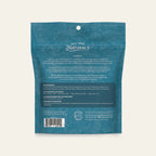 Back of the Turkey & Blueberry Superfood Sticks bag showing feeding guidelines