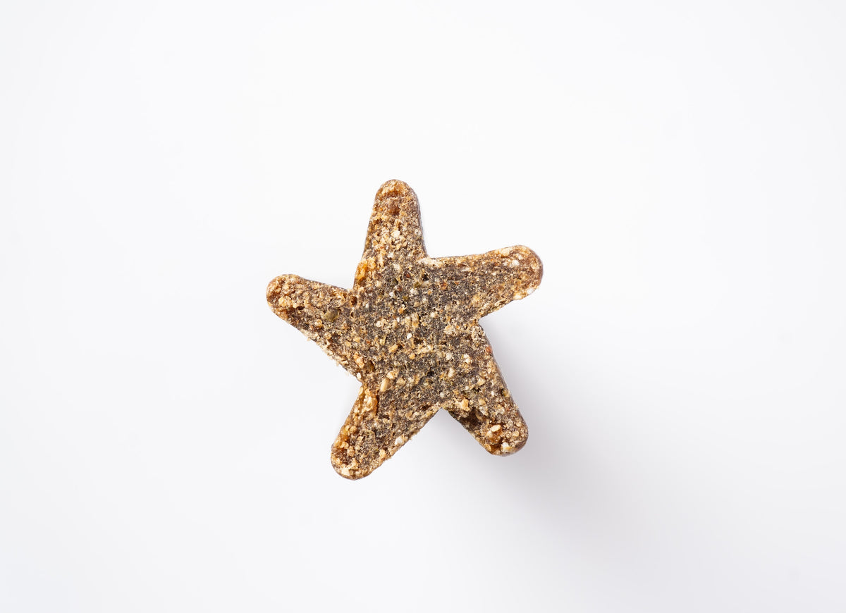 Close-up of Chickpea & Cinnamon Dental Sticks showing the real texture