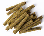 Close-up of Salmon & Mango Superfood Sticks showing the real texture