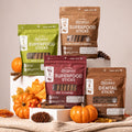 The Fall Harvest Box from Dog Treat Naturals with four bags of dog treats